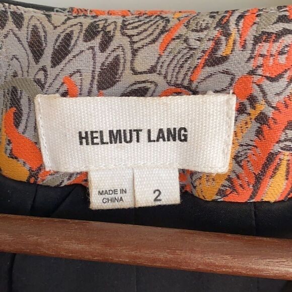 Helmut Lang Womens Leather Jacket With Fabric Trim - Picture 3 of 5